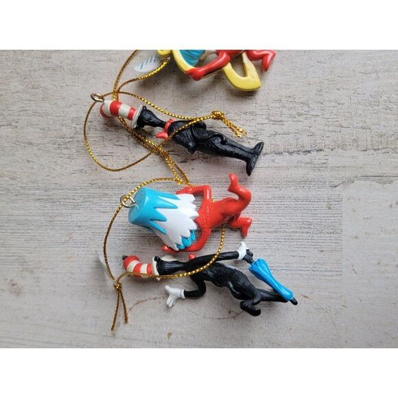 Vintage official movie cat in hat Dr Seuss Thing 1 Thing 2 mini ornament Xmas - Picture 7 of 8